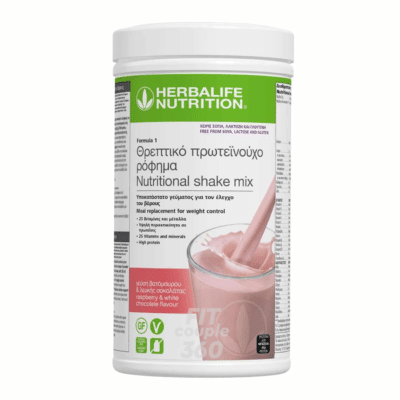 Πρωτεϊνούχο Ρόφημα Formula 1 – Γεύση Free from Raspberry (Βατόμουρο) & White Chocolate (Λευκή Σοκολάτα) 550g